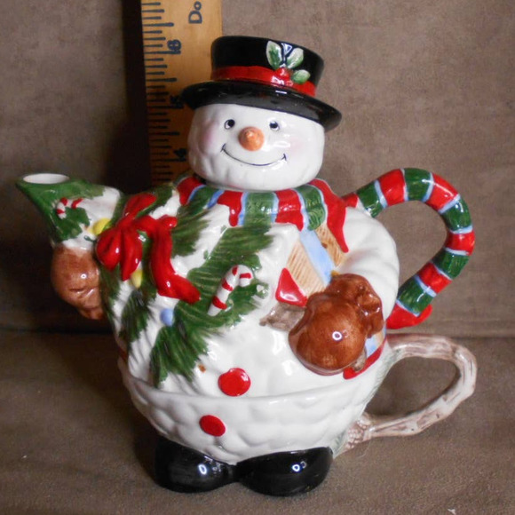 Chadwick-Miller Snowman Tea For One Ceramic Hand Painted 1997 Vintage #31663 - Picture 2 of 13